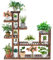 Supporto a 7 Livelli in Legno di Abete per Piante, Ornamenti, Porta Piante, Espositore, Portavasi Verticale, Scaffale Multiuso da Interno e Esterno, da Giardino, Balcone, 120 x 25 x 120 cm