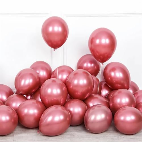 luftballons metallic rot 100 Stück, 12zoll/30cm Helium Luftballons Geburtstag, Helium Ballons Geburtstag, Regenbogen Luftballons Für Geburtstagsdeko, Luftballons Hochzeit