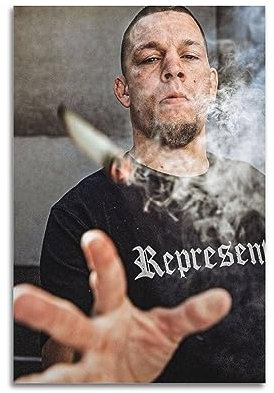 HEEFA Nate Diaz Poster auf Leinwand, modernes Büro, Familie, Schlafzimmer, dekoratives Poster, Geschenk, Wanddekoration, Malposter, 30 x 45 cm, ungerahmt