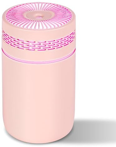 LtYioe Mini Humidifier for Bedroom & Baby, Portable Air Humidifier with RGB Light, 2 Mist Modes & Auto Shut-Off, Quiet for Office & Car (Pink)