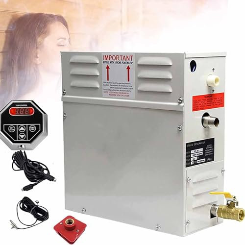 PixCy Générateur De Vapeur pour Bain Sauna,Kit Douche Spa,Maison-Salle Bain,Kit Générateur Sauna à Vapeur,Combo Sauna, Outil Douche avec Panneau Commande Et Affichage Numérique LED,380V-6.0kw