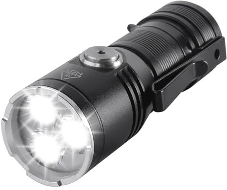 BORUIT ET15 Small Rechargeable Torches LED Super Bright 2000 Lumen - Pocket Clip on Torch with Magnet Battery Powered, USB C Waterproof Mini Flashlight fit Camping Dog Walking Emergency