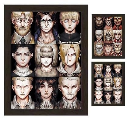 Jilijia Eren Jaeger Anime Gemälde Dekorative Wandkunst Ornamente Levi Ackermann 3D Stereoskopische Anime Art Poster Bilderrahmen aus Holz