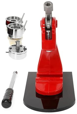 Button Maker Maschine Abzeichen Pin Button Maker Maschine 25MM-75MM DIY Brosche Abzeichen Press Button Maker Werkzeuge mit 100 Stück Knopfteilen + Kreisschneider + Form für benutzerdefinierte Pin-A