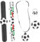 CIYODO 1 Set Fußball Party Slap Armband Für Kinder Kreative Brosche Fußball Halskette Für Party DIY Slap Armband Spielzeug Ring Neuheit Slap Armband Dekoratives Slap