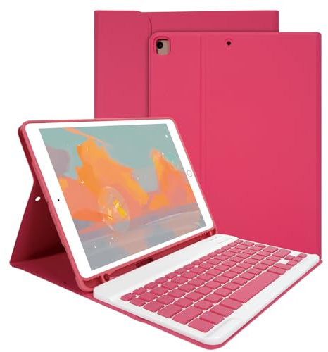 LAMA 10.2&10.5 Inch iPad Keyboard Case, Wireless Keyboard for 10.2&10.5“ iPad (9th 2021/8th 2020/7th Generation 2019, iPad Air 3 2019,iPad Pro 2017) Detachable Keyboard&Pencil Holder,Watermelon Red