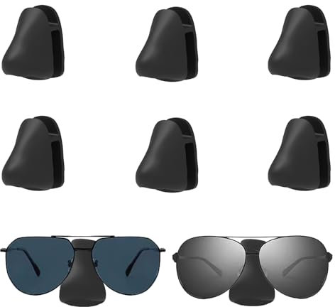 HNLMZ Portaocchiali da Parete,6 Pezzi Espositore Occhiali Parete,Espositore per Occhiali da Sole in Plastica Per Appendere ed Esporre Gli Occhiali(Nero)