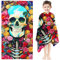 Qiqumax Totenkopf Strandtuch 90x180 cm Skull Blume Badetuch Strandlaken Handtücher 50x100cm Für Fitness Sauna Halloween Badetuch Groß 100x200cm Microfaser Handtücher Handtuch (5,50 x 100 cm)