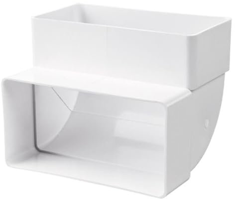 EDE Group 110 mm x 54 mm 90 Degree Vertical Ducting Bend - 4 x 2 Inch Flat Rectangular Plastic Ventilation System, Heating and Cooling for Kitchen, Bathroom and Living Area