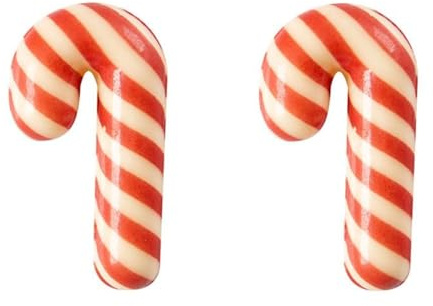 Cake Company - Schokoladendeko „Zuckerstange“ für Torten, Muffins, Cupcakes uvm. | 62 Stück für weihnachtliche Backwerke | weiße Schokoladenaufleger aus belgischer Schokolade