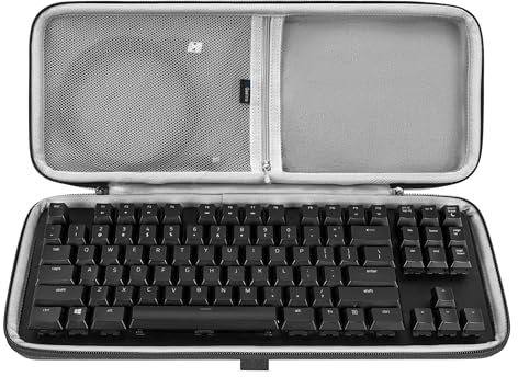 Geekria TKL Keyboard Case, Compatible with Razer BlackWidow Lite TKL, Keychron K8 / K8 Pro, SteelSeries New Apex 9 TKL/Apex Pro TKL Gen 3 Hard Shell Travel Carrying Bag (Slim)