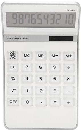 Fuerdich calculators, Desktop Calculator, Office Calculator, Solar Powered Transparent LCD Display White with Multi-Functional Big Button for Business Office School Calculating