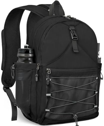 TEUEN Wanderrucksack 30L, Leicht Trekkingrucksack Herren Damen Wasserdichter Sport Rucksack Groß Reiserucksack aus Mesh Polyester mit Reflektierenden Streifen für Reisen Sport Trekking Camping