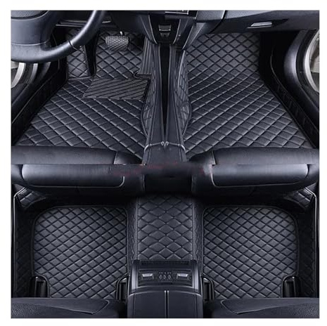 Fußmatten Auto Benutzerdefinierte 3D-Auto-Fußmatten Für Vw Für Tiguan 2017–2023 Für Touareg 2019–2023 2011–2018 Innenzubehör Kunstleder Auto Fussmatte(All Black 5 Seat,for Touareg 2019-2023)