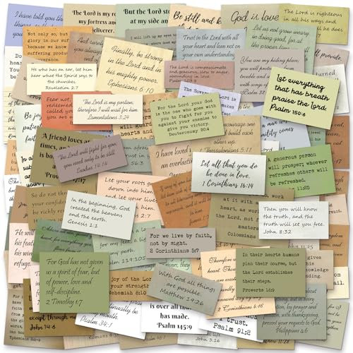 120PCS Vintage Bible Verse Sticker, No Repeat Christian Inspirational Quote Stickers, Typewriter Style Bible Journaling Stickers for Scrapbooking, Water Bottle, Laptop, Planner