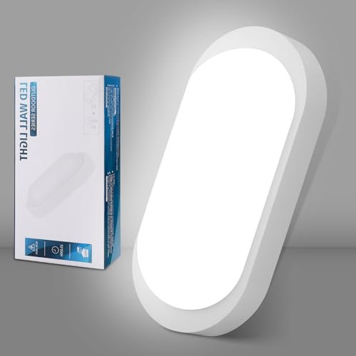 Kellerlampe LED Deckenleuchte 18W 1800LM, IP65 Feuchtraumleuchte, Wandleuchte LED Lampe Ovalleuchte Neutralweiß 4000K, Kellerleuchte für Flur Keller Badzimmer Garten Garage Balkon