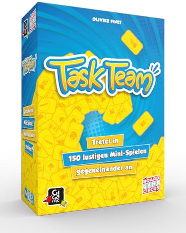 Board Game Circus, Task Team, Partyspiel mit 150 lustigen Minispielen, für Partyfans ab 7 Jahren, 3-18 Personen, 20 Minuten, Deutsch