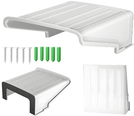 CTXSumTec Sun Rain Shade Camera Cover Outdoor, CCTV Security Camera Top Shield Protective Roof for CCTV Surveillance Camera Hikvision/Nest/Ring/Arlo/Dome/Bullet/Bell (Square Shapped White Cover)