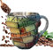 shpuuyy Painted Book Mug, Creative 3D Painted Books Coffee Cup, Novelty Reading Coffee Cup, Stack Shaped Coffee Cups Uniques Books Coffee Mug for Book Lovers Friends