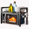 Soporte Microondas Encimera Multifuncional Como Organizador Cocina O Estante Cocina Para Almacenaje Cocina. Estanteria Microondas Extensible Y Compacto Con Organizador Adicional Para Cocina Moderna.
