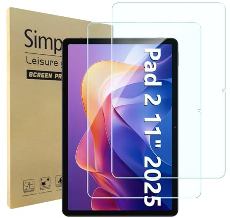 Simpeak 2 Pack Verre Trempé Compatible pour Xiaomi Redmi Pad 2 11 2025 Protection Ecran 9H Super Dureté/Anti Rayures/Ultra-Clair/Anti Bulle