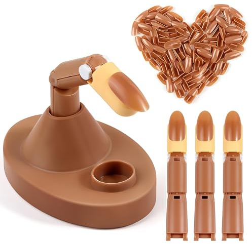 AuraFusion Übungshand für Gelnägel, 3 Verstellbare Übungsfinger und 100 Austauschbare Nagelspitzen, Nageldesign-Übungshand für Frauen und Mädchen, Weiß.