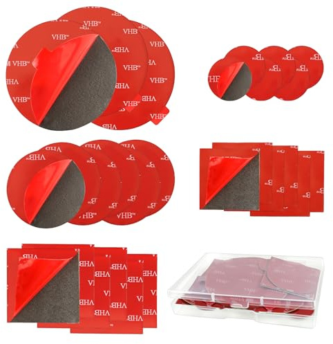 YIMETOP 27 PCS 3M Double Sided Sticky Pads, Water Proof Number Plate Sticky Pads, Double Sided Tape, VHB Dash Cam Sticky Pad, Adhesive Pads for Outdoor Household Mounting