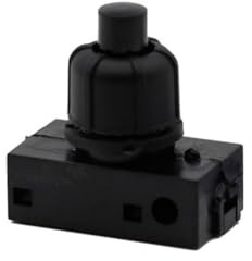 CashMuch Eingebauter Druckschalter für Lampen, 250 V, 2 A, weißer oder schwarzer Anschluss, 10 mm Einbaudurchmesser