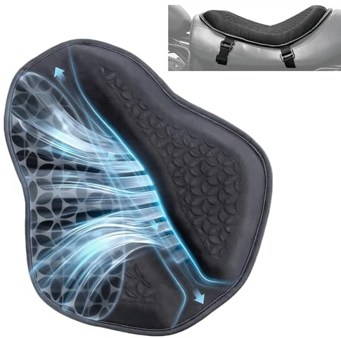SKYJDM Motorrad Sitzkissen Moto Gel Sitzpolster Universal Verbesserte Lüftungsspalten 3D Wabenstruktur Sitzbezug Atmungsaktiv und Stoßdämpfung Weiche Bequem für Lange Fahrten