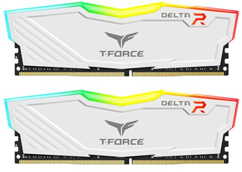 DELTA RGB DDR4 Desktop Memory 16GB(1x16GB) 3600MHz CL18 with RGB Lighting, PMIC Cooling, One-Click Overclocking (White)