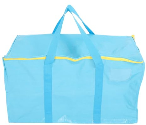 Kisangel Paquet de Stockage de Foin Extra Large en Tissu Pe Tissé Bleu Ciel, Porte-foin Robuste Poignées pour Chevaux, Lapins et Bétail, Résistant à L’humidité, pour Transport