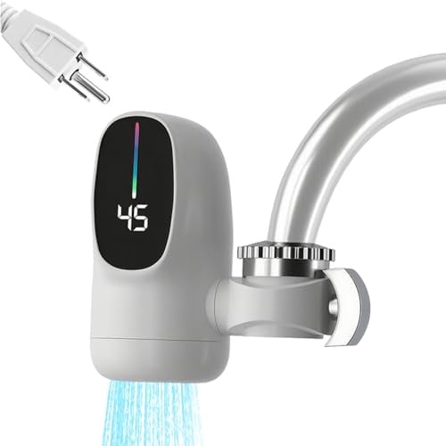 Rubinetto Per Scaldabagno Istantaneo Senza Serbatoio - Scaldabagno Elettrico Istantaneo Da 3000 W Con Display A LED Temperatura, Riscaldamento Rapido, Rubinetto Elettrico Rapido Per Cucina E Bagno