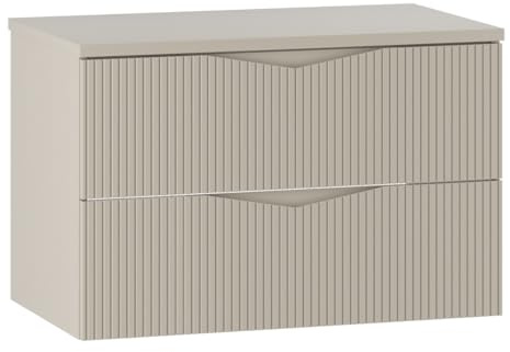Badplaats Waschbeckenunterschrank Calen 80 x 46 cm Cashmere - Hängender Badezimmerschrank mit 2 Schubladen