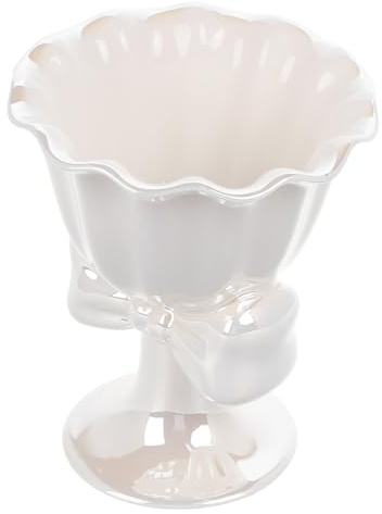 TOMETURE Taza de Cerámica Creativa Forma de Flor, Diseño Estable con Base, Adecuada para Café, Postres y Servir Helado en Momentos Gastronómicos