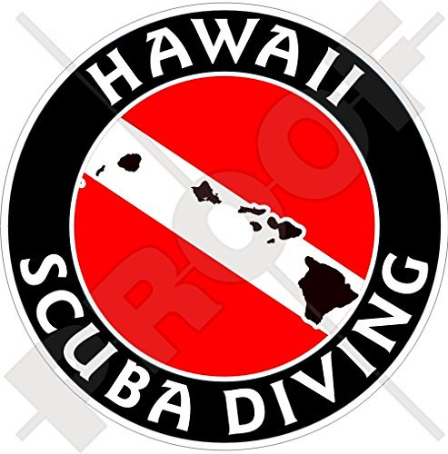 Hawaii Tauch-Flagge, USA, Amerika, 100 mm, rund, Vinyl