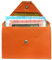 LOLUNA® Pochette Format enveloppe pour Papier Voiture, Carte Grise, permis Conduire Tout en Cuir Plusieurs Couleur Homme et Femme (Orange)