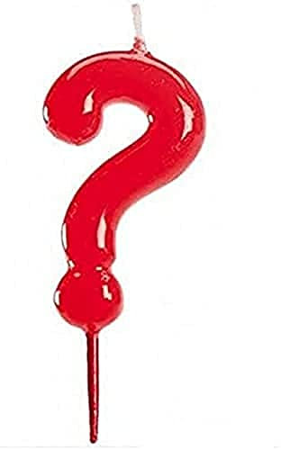 dekora 345055 Originale Kerzen für Kuchen Deko | Geburtstagskerze Fragezeichen, Rot, 5,5 cm