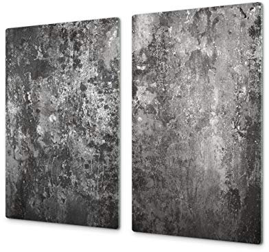 Tagliere da cucina in vetro e Copri-piano cottura a induzione – pezzo UNICO (60x52 cm) o DUE pezzi (30x52 cm ognuno); D10A Serie Textures A: Vecchio muro