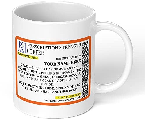 Personalised Prescription Coffee Mug Gift Novelty Funny Mug Present Cup