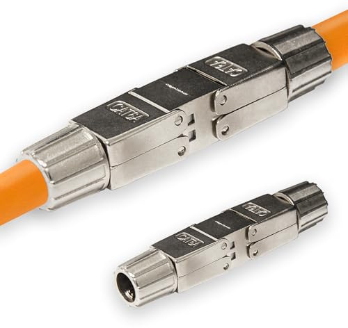 Premium X 2x CAT 6a RJ45 Netzwerkkabel Verlängerung LAN Kabel CAT5, CAT6 und CAT7 Verbindungsstecker Ethernet Installationskabel Verbinder Kupplung Netzwerkstecker Adapter Werkzeuglos