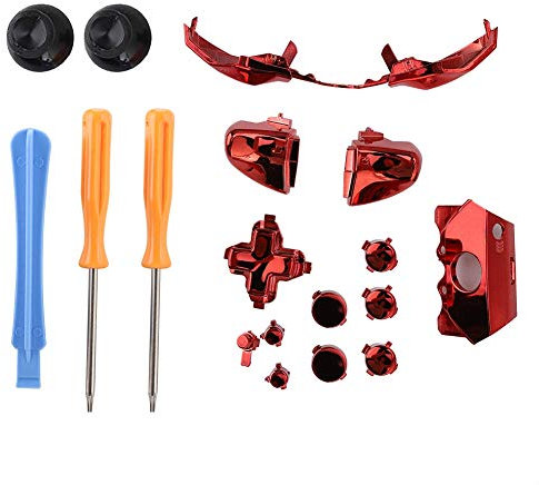 Diyeeni Boutons et Outils de Remplacement pour Jeu de Tournevis Xbox 360 Joystick, Xbox 360 Controller(Rouge)