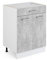 Vicco Küchenunterschrank R-Line, Beton, 60 cm mit Schublade, ohne Arbeitsplatte
