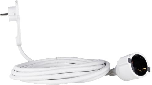 REV Smart, Flachstecker Verlängerung - Flachstecker 8mm, Verlängerungskabel 10m, max. 3680W, Weiss