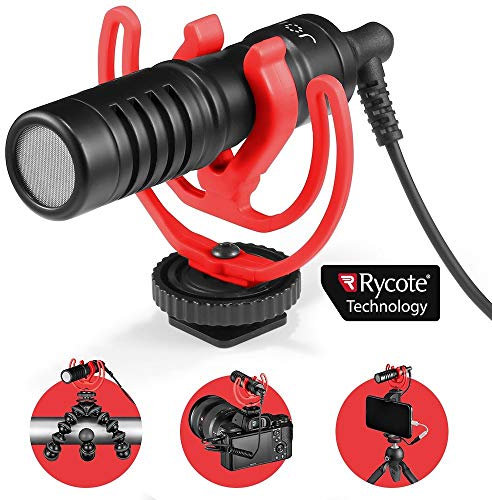 JOBY Wavo Mobile Microfono Compatto da Fotocamera con Supporto Antivibrazioni Rycote, Protezione Antivento Deadcat per Smartphone, Microfono Smartphone, CSC, Camcorder, Vlogging, Youtube