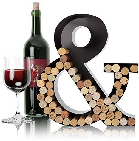 HouseVines Metal Wine Letter Cork Holders Monogram & Individual A-Z Gifts for Wine Lovers