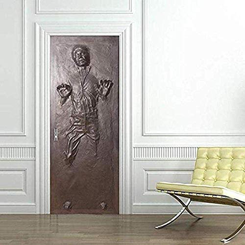 3D-Tür-Aufkleber, Wandtattoo, selbstklebend, Han Solo, Karbonit, 77 x 200 cm