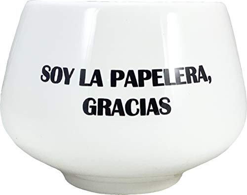 FRANCACOR Papelera CERÁMICA 17 x 13 cms Color Blanco