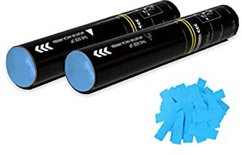 EUTOPICA Pack 2 Cañones Confeti Manual (Azul Celeste, 30 cm) | #DeLosBuenos
