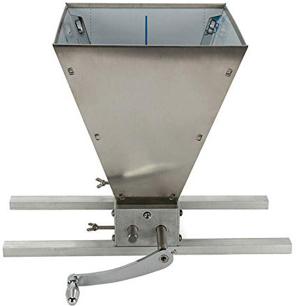 Moulin à céréales - 4 l - Broyeur à malt - Réglable - Manuel - 2 roulettes - 3,6 kg/min - Avec base en aluminium et valve de régulation