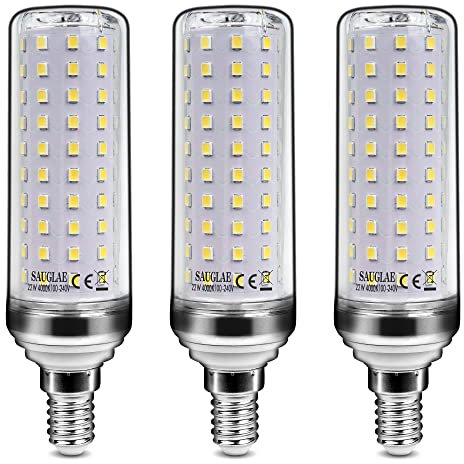 SAUGLAE Ampoules LED 22W, Équivalent 180W Ampoule Incandescente, 2500Lm, 4000K Blanc Neutre, Ampoules à Vis Edison E14, 3 Pièces